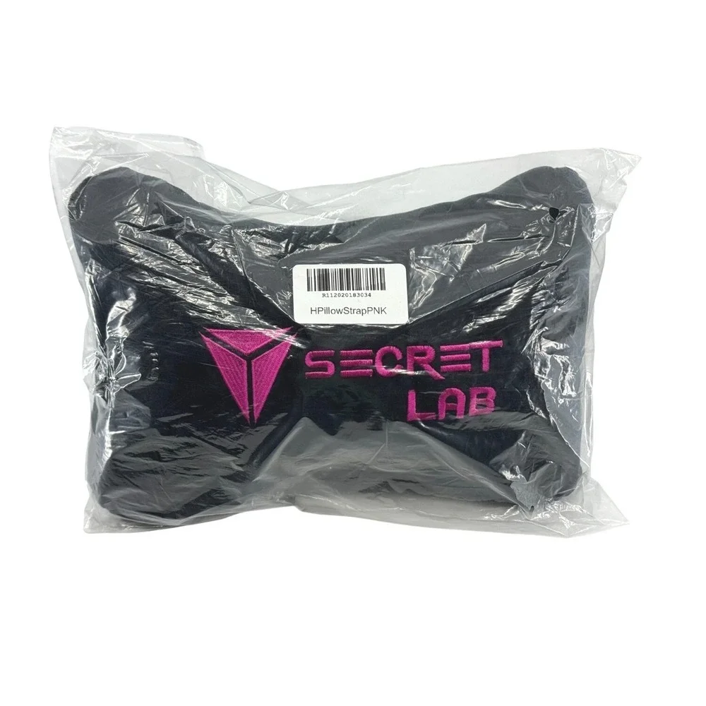Secretlab Plush Head Pillow Gaming Chair Headrest Black with Pink Logo NEW